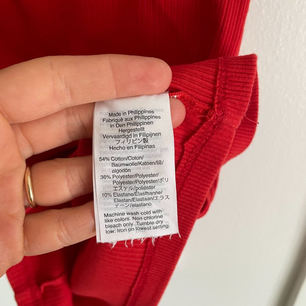 J. Crew Ribbed Red Ruffled Tank - Picture 3 of 5